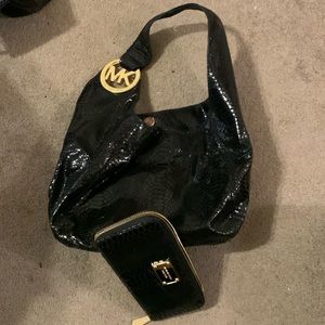 Snakeskin leather Michael Kors handbag with matching wallet